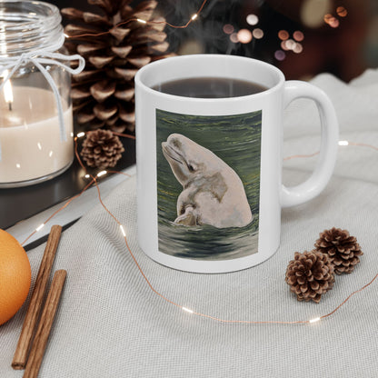 Beluga Whale Green Hughes Ceramic Mug 11oz