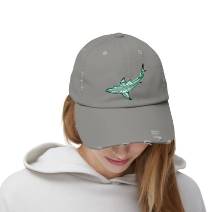 Shark Unisex Distressed Cap