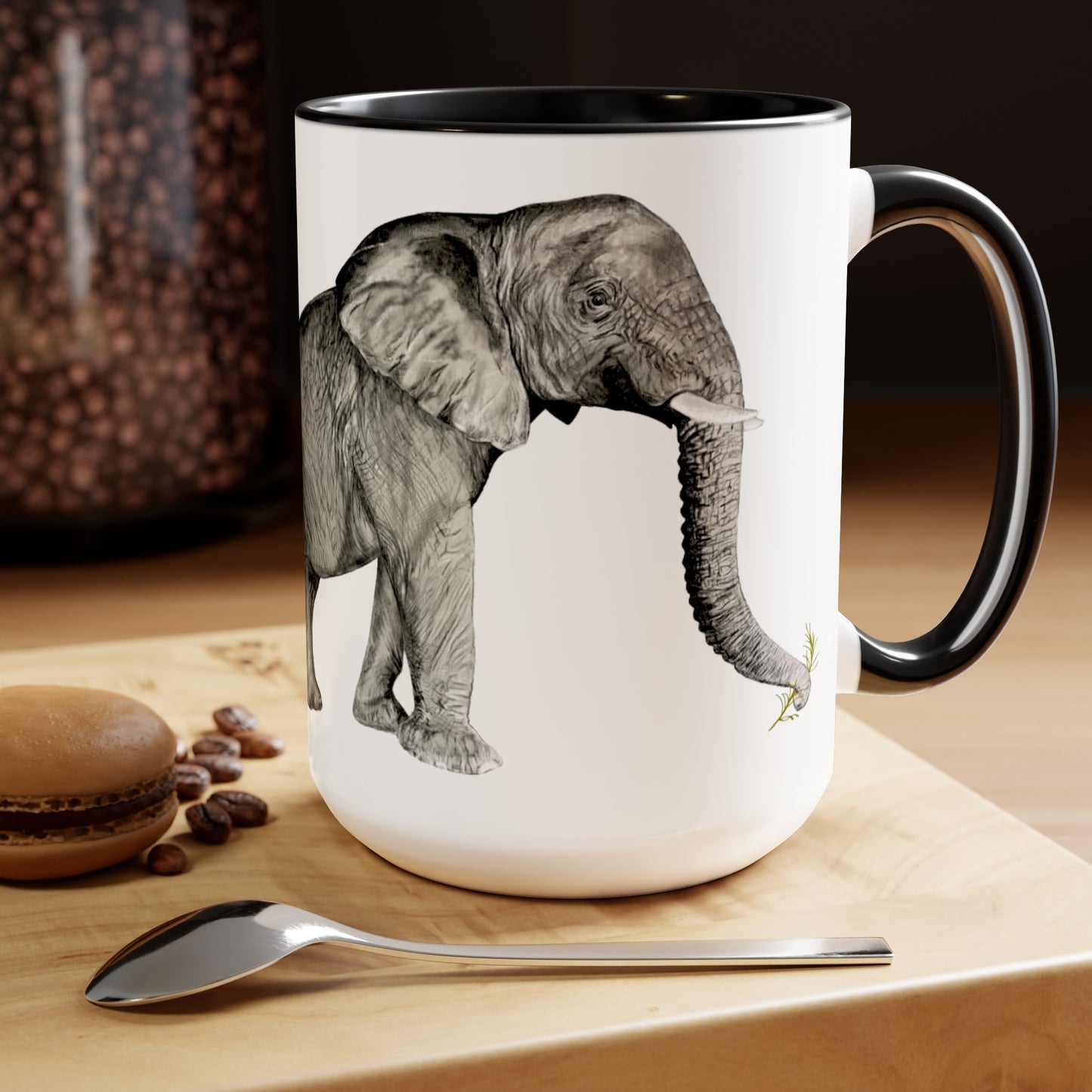 Elephant Two-Tone Coffee Mugs, 15oz