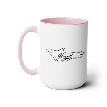 Dolphin Dive Two-Tone Coffee Mugs, 15oz