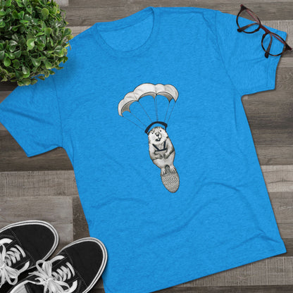 Geronimo Parachuting Idaho Beaver Unisex Tri-Blend Crew Tee