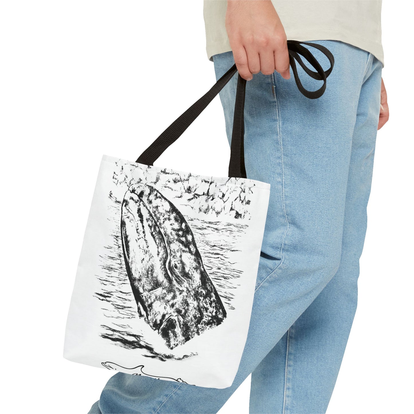 Gray Whale Tote Bag (AOP)