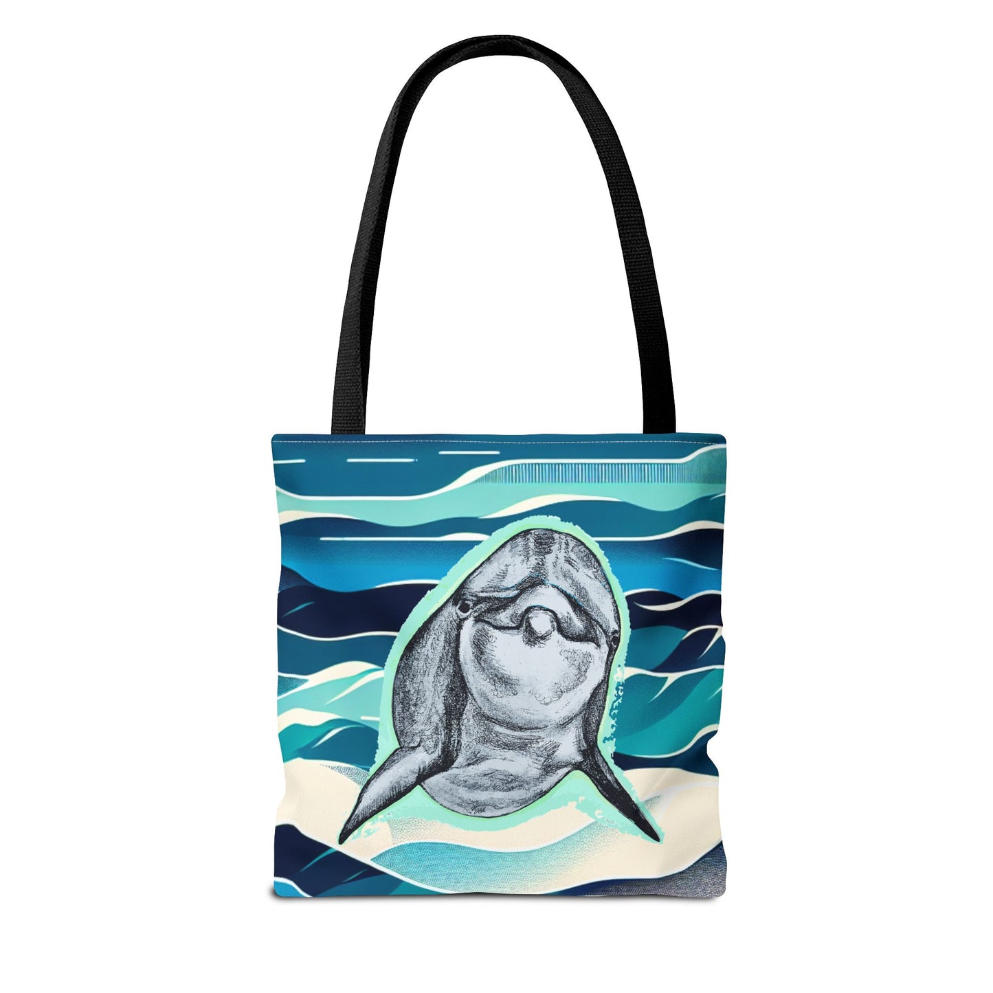Curious Dolphin Tote Bag (AOP)