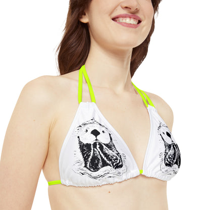 Otter Strappy Triangle Bikini Top (AOP)