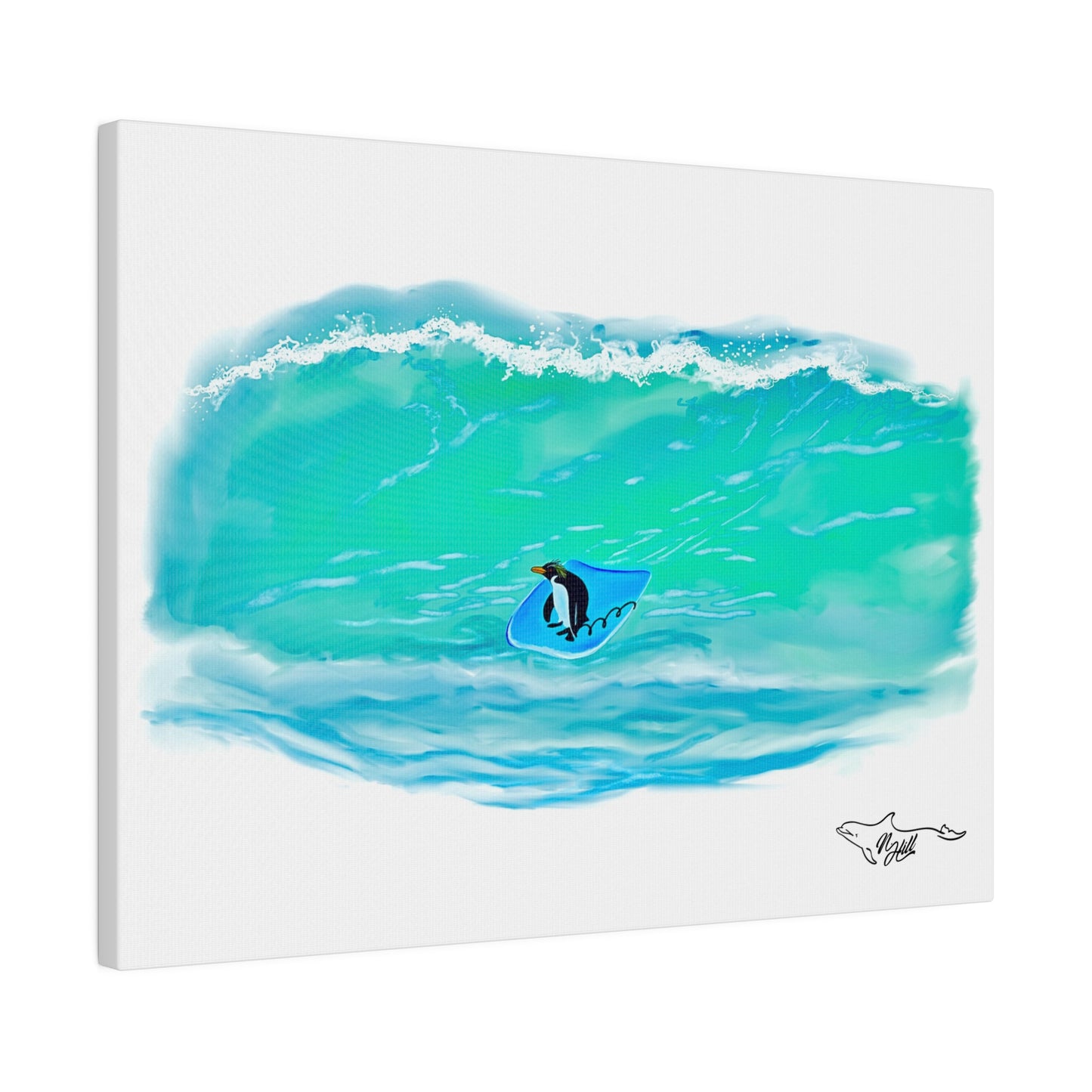 Boogie Board Penguin Matte Canvas, Stretched, 0.75"