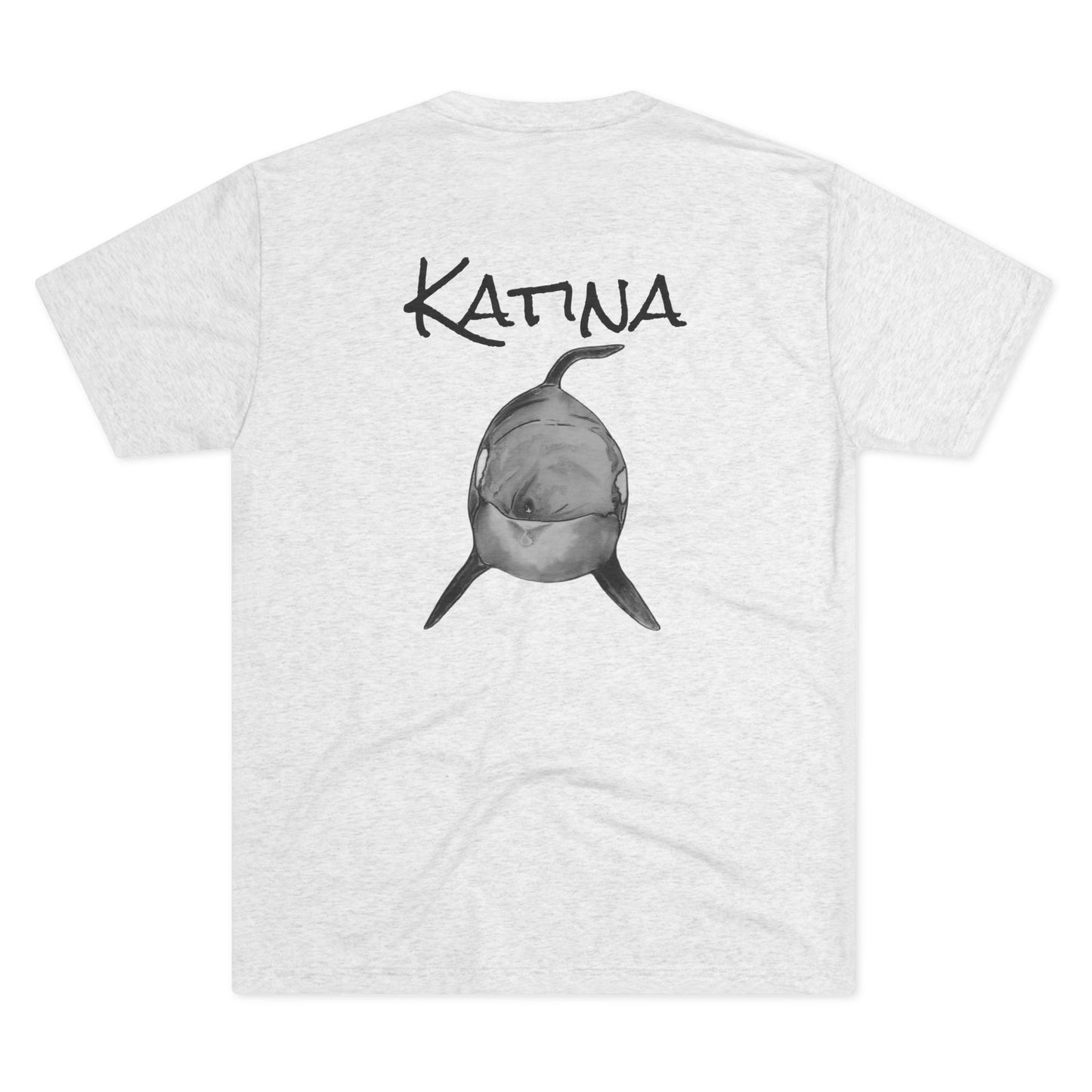 Katina Orca Whale Unisex Tri-Blend Back Graphic Crew Tee