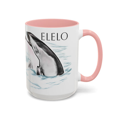 Pacific White Sided Dolphin Elelo Accent Coffee Mug 15oz