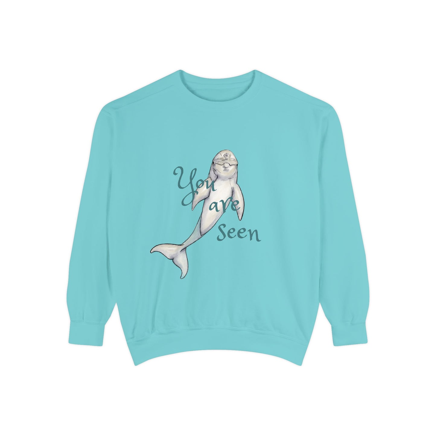 You are Seen Dolphin Unisex Garment-Dyed Sweatshirt
