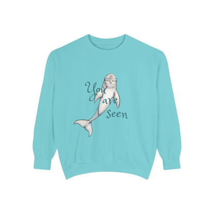 You are Seen Dolphin Unisex Garment-Dyed Sweatshirt