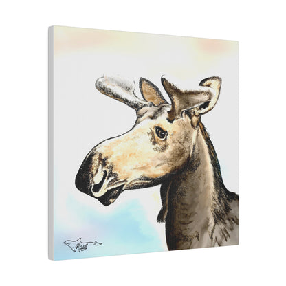 Hidden Springs Moose Matte Canvas, Stretched, 0.75"