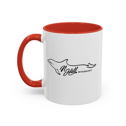 Surfing Beaver Accent Coffee Mug, 11oz