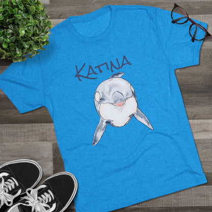 Katina Orca Whale Unisex Tri-Blend Graphic Crew Tee
