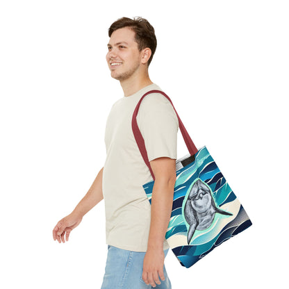 Curious Dolphin Tote Bag (AOP)