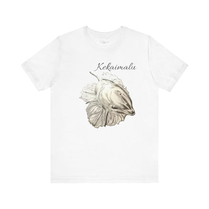 Kekaimalu Wholphin and Naupaka flower Unisex Jersey Short Sleeve Tee