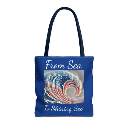 Flag Navy Blue Ocean Tote Bag (AOP)