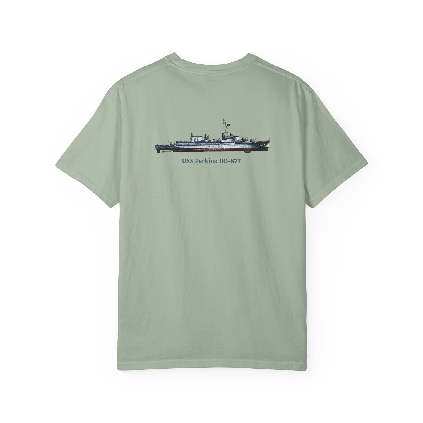 USS Perkins DD-877 Unisex Garment-Dyed T-shirt