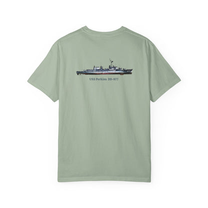 USS Perkins DD-877 Unisex Garment-Dyed T-shirt