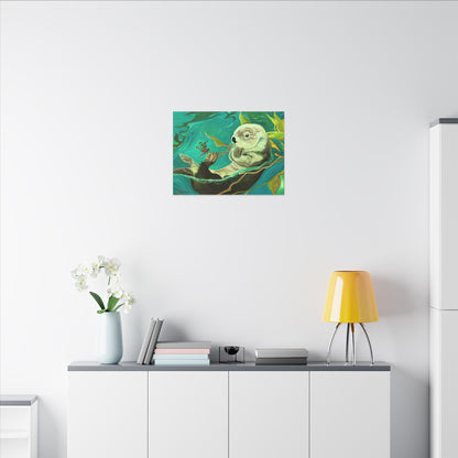 Otterly Transformed Matte Canvas, Oil Painting Print Stretched, 0.75"