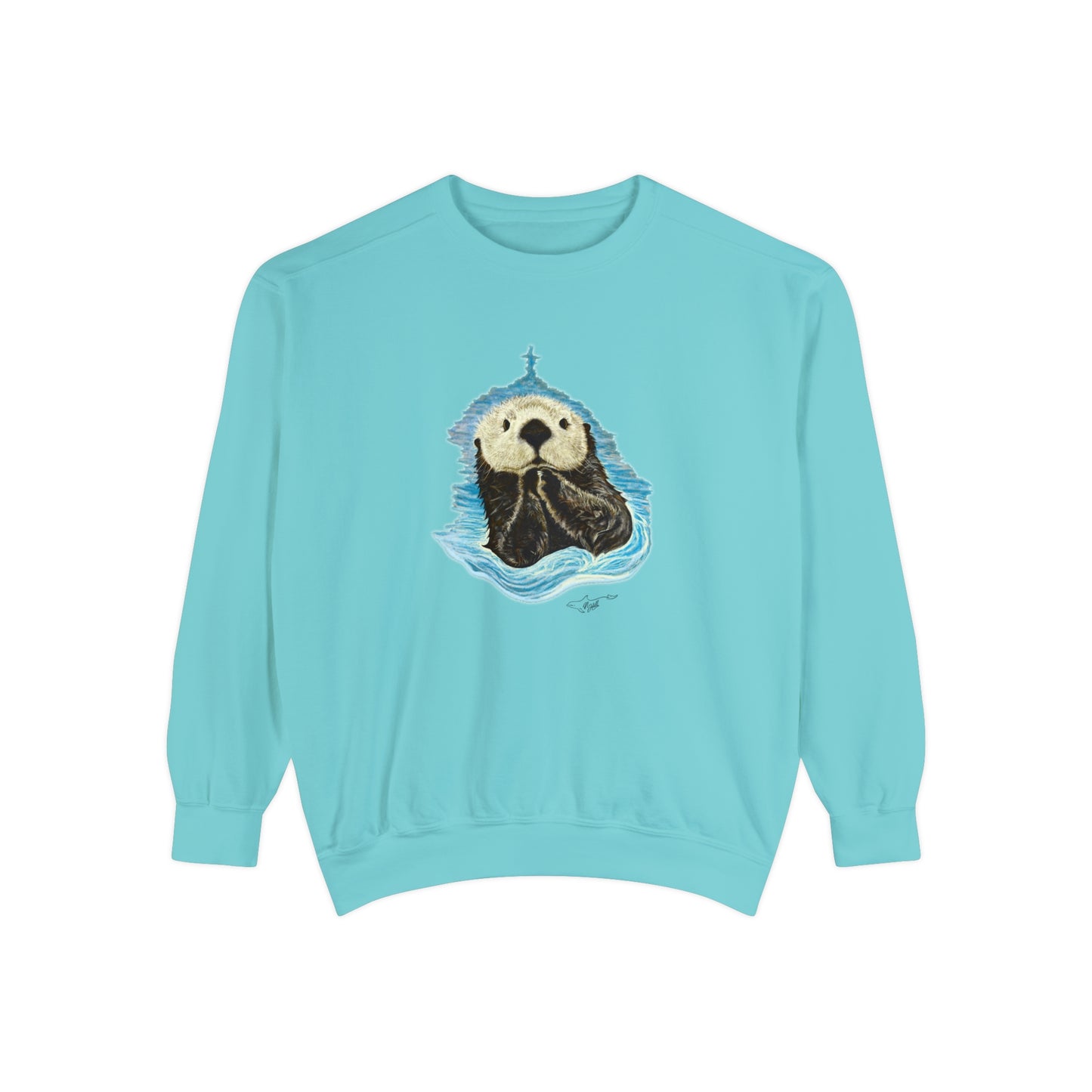 Sea Otter Colored Unisex Garment-Dyed Sweatshirt