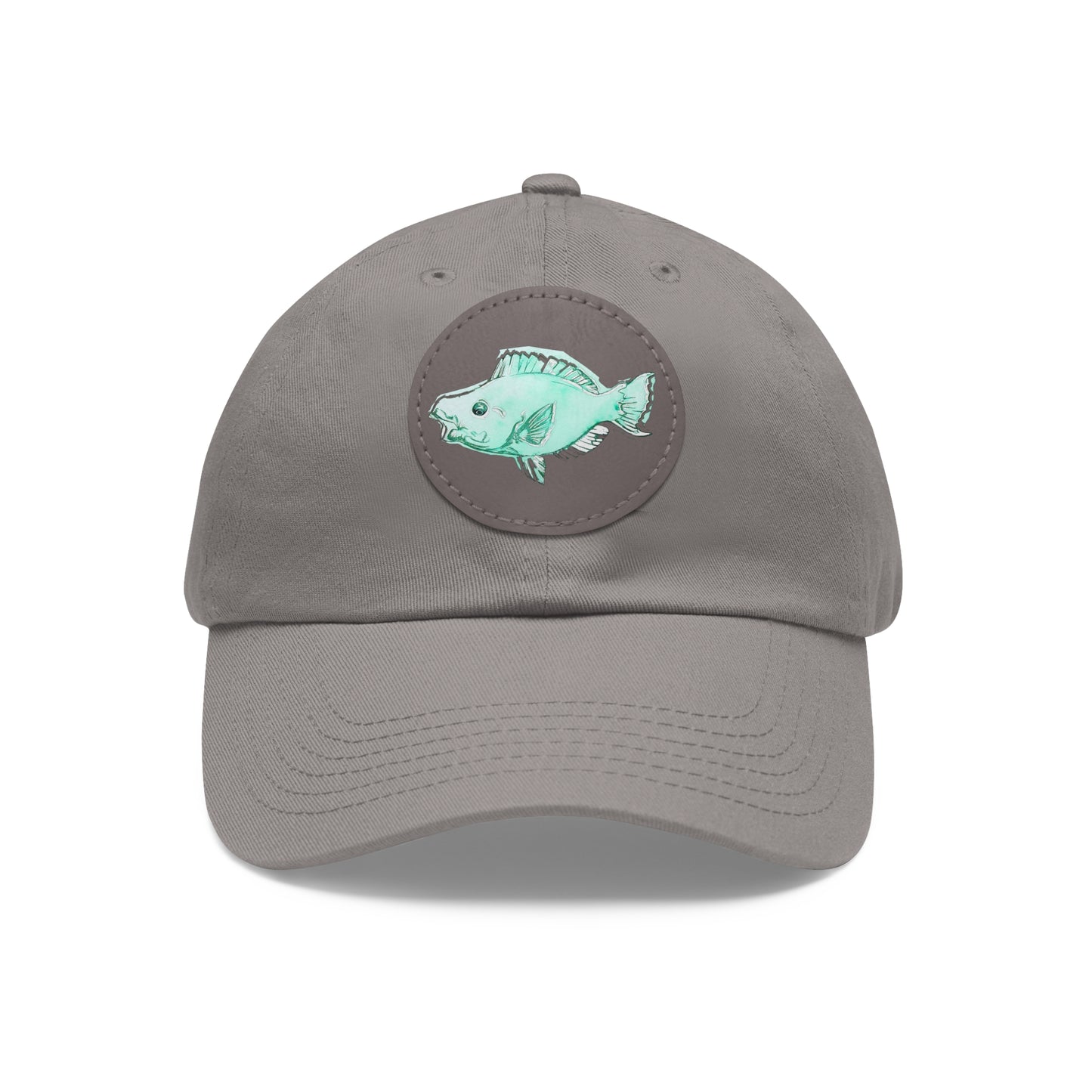 Blue Parrot Fish Hat with Leather Patch (Round)