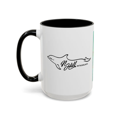 Otter and Dragonfly Accent Coffee Mug, 11oz