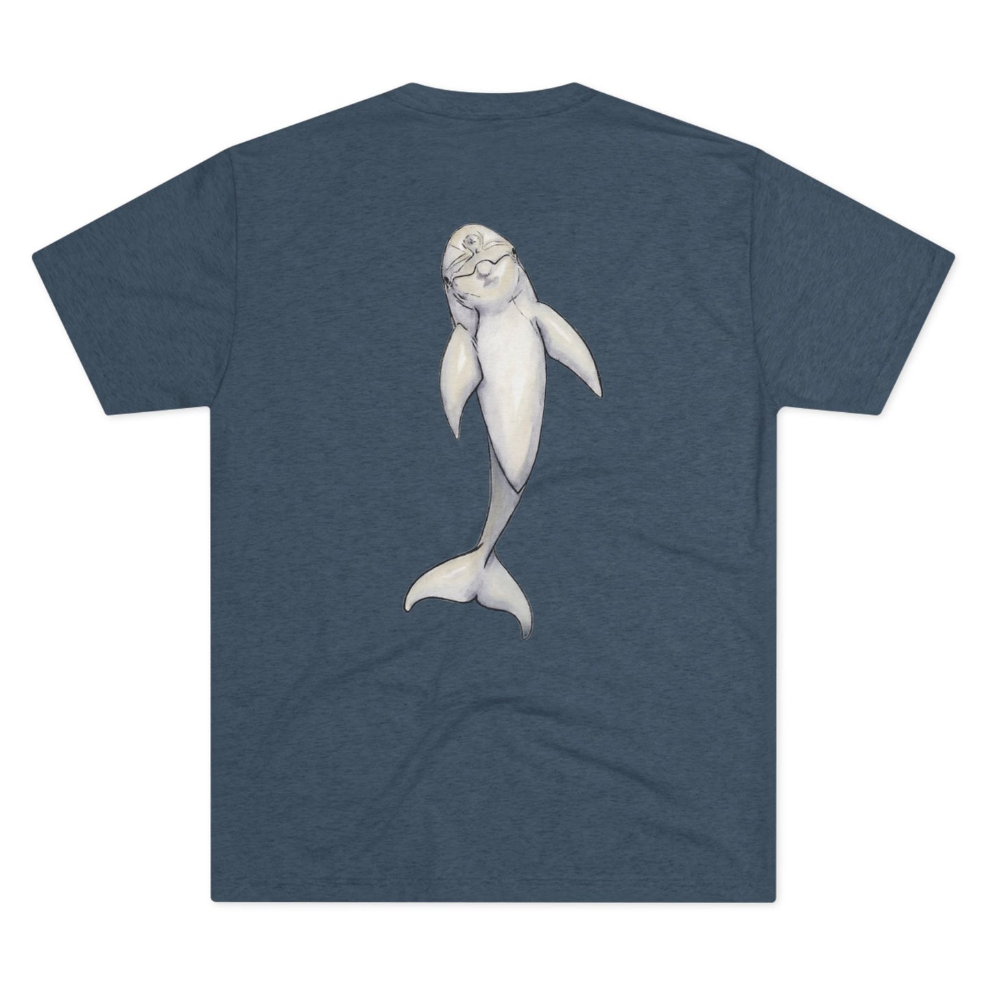 Dolphin Back Print Unisex Tri-Blend Crew Tee