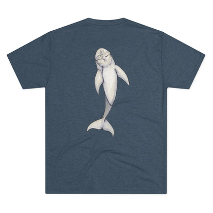 Dolphin Back Print Unisex Tri-Blend Crew Tee