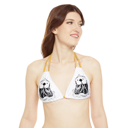 Otter Strappy Triangle Bikini Top (AOP)