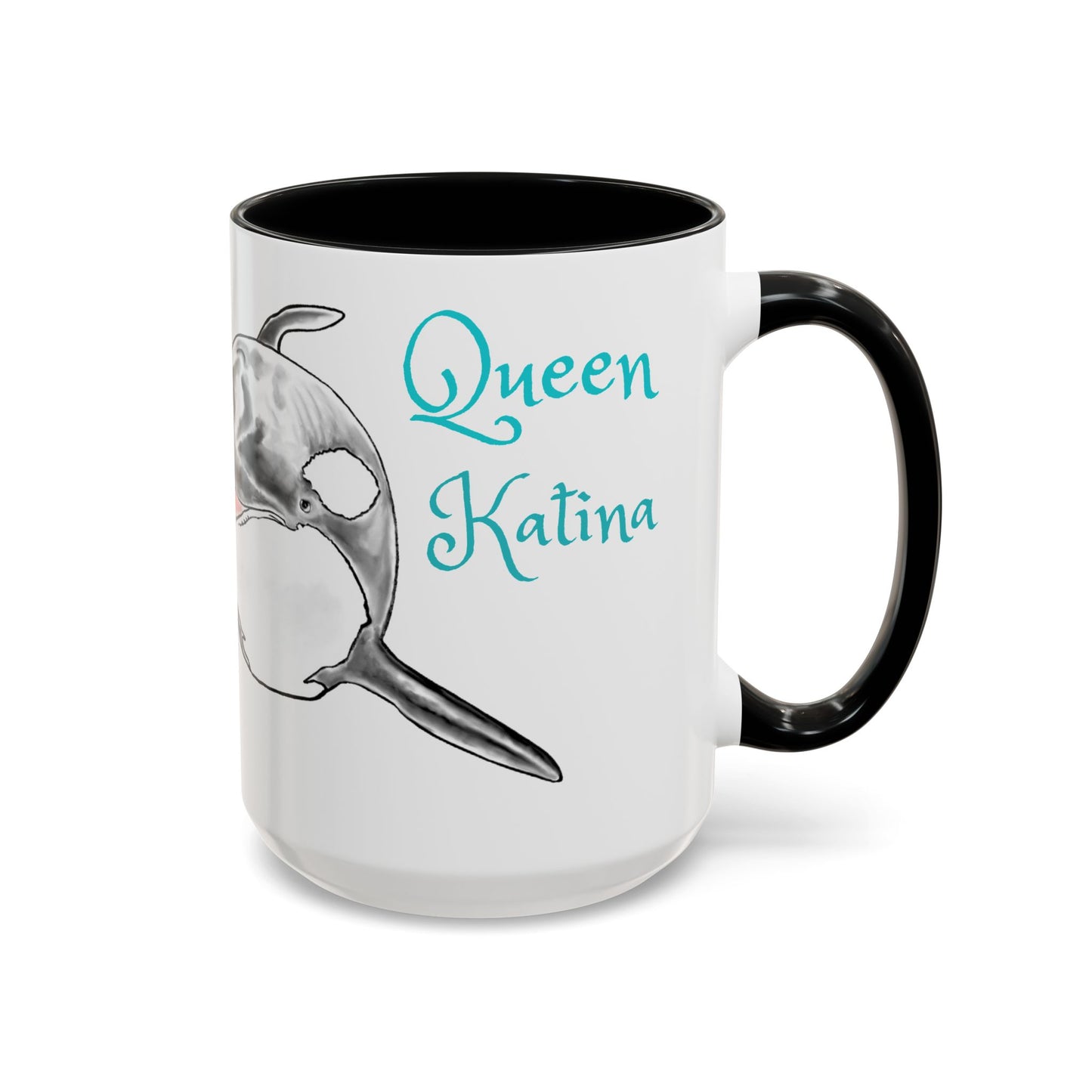 Queen Katina Orca Whale Accent Coffee Mug (11, 15oz)