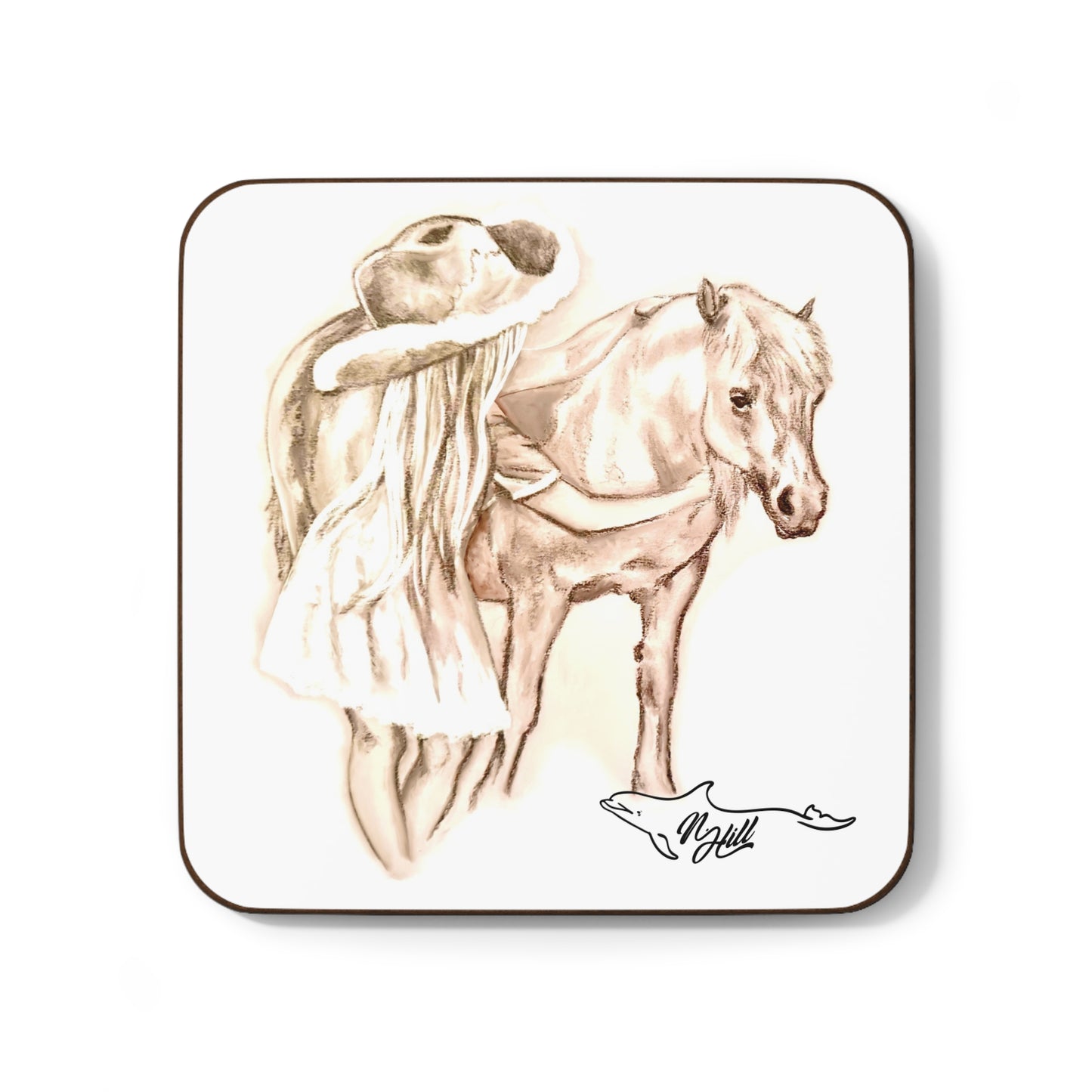 Little Cowgirl Hardboard Back Coaster