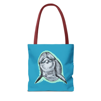 Curious Dolphin Tote Bag (AOP)