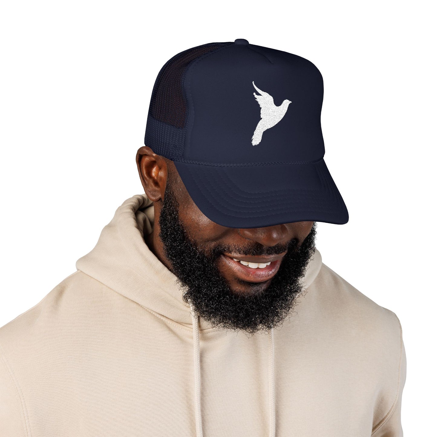 White Dove Foam Trucker Hat (Embroidery)