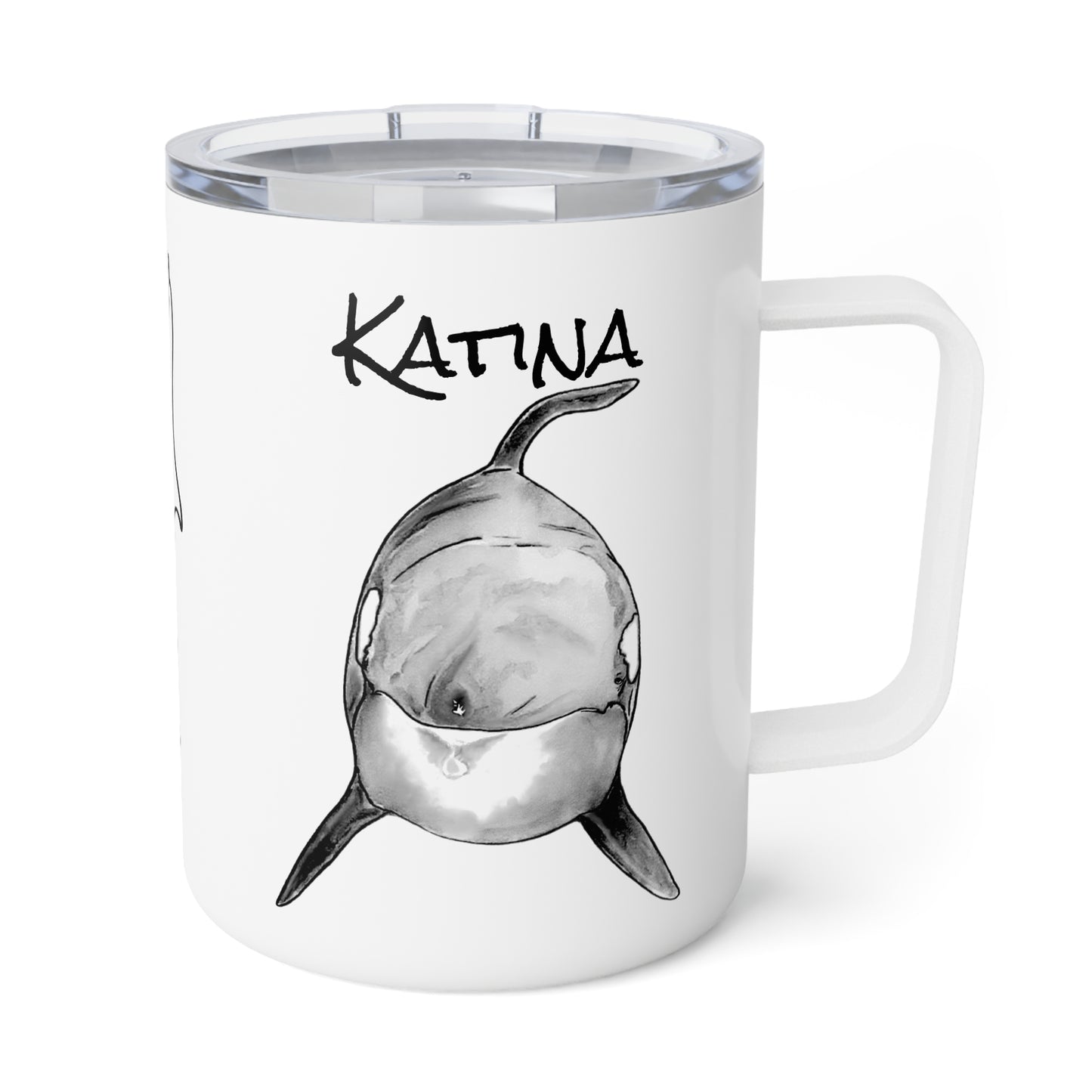 Katina Orca Whale Insulated Coffee Mug, 10oz