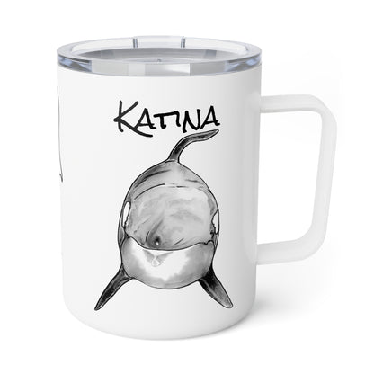 Katina Orca Whale Insulated Coffee Mug, 10oz