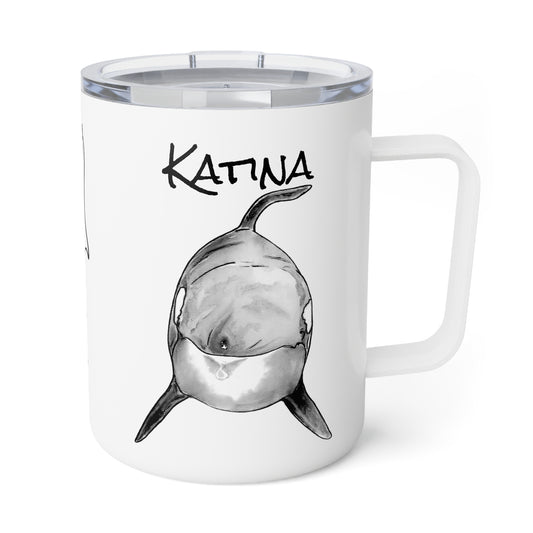 Katina Orca Whale Insulated Coffee Mug, 10oz