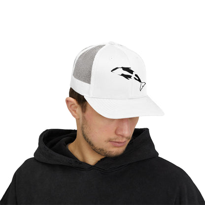 Orca Whale Breach Snapback Trucker Cap