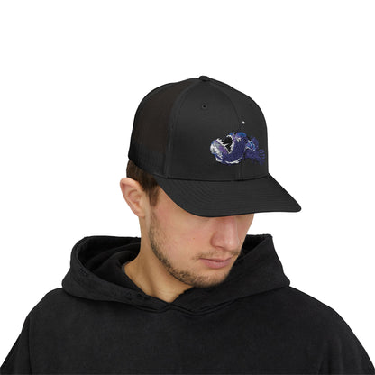 Angler Fish Embroidered Snapback Trucker Cap