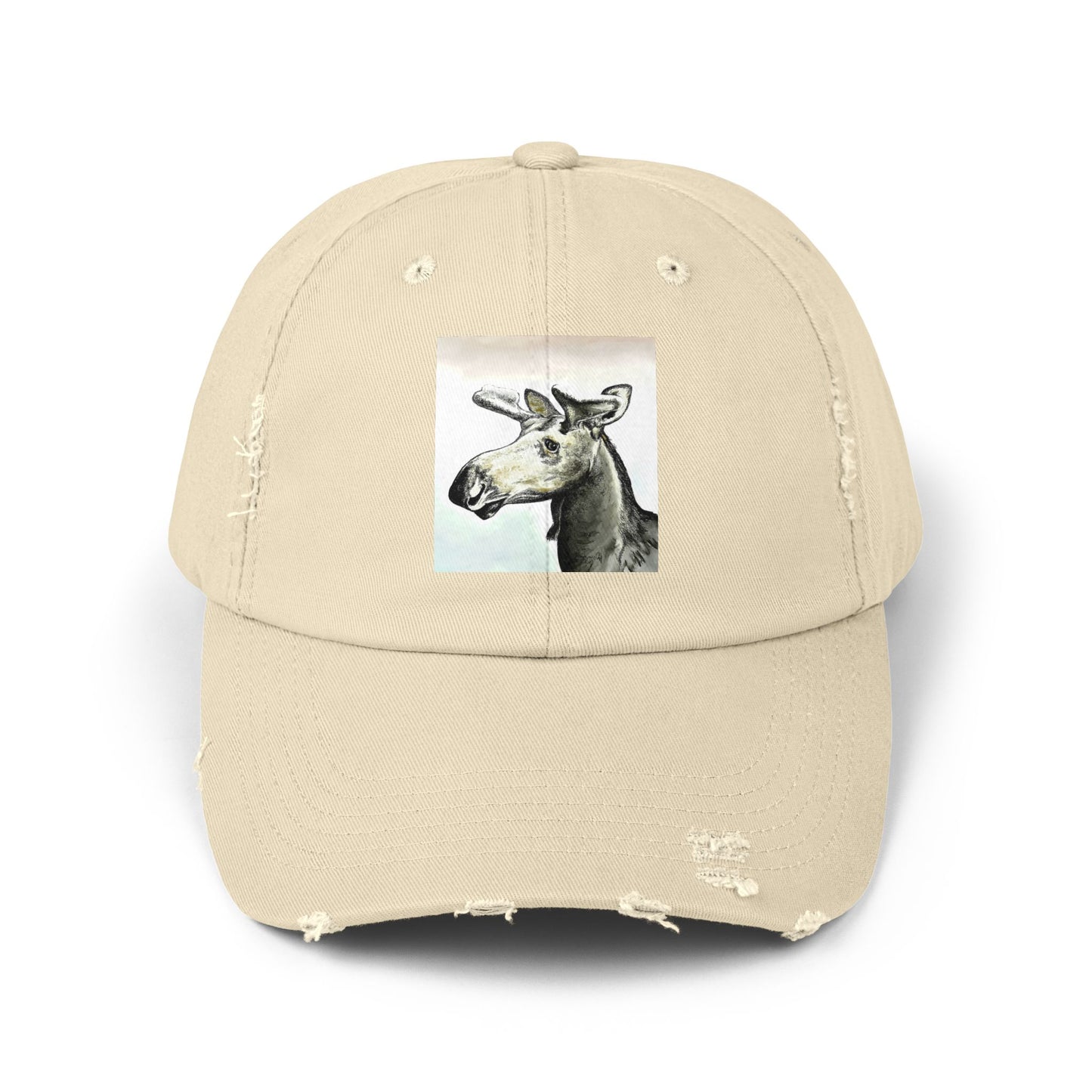 Moose Unisex Distressed Cap