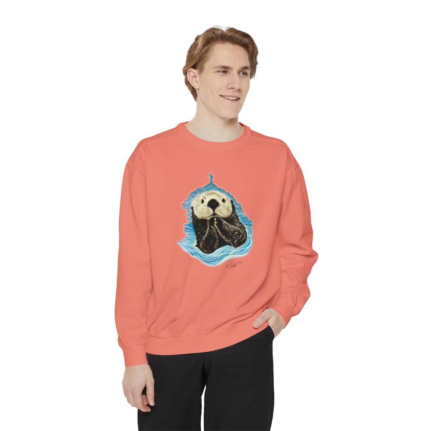 Sea Otter Colored Unisex Garment-Dyed Sweatshirt