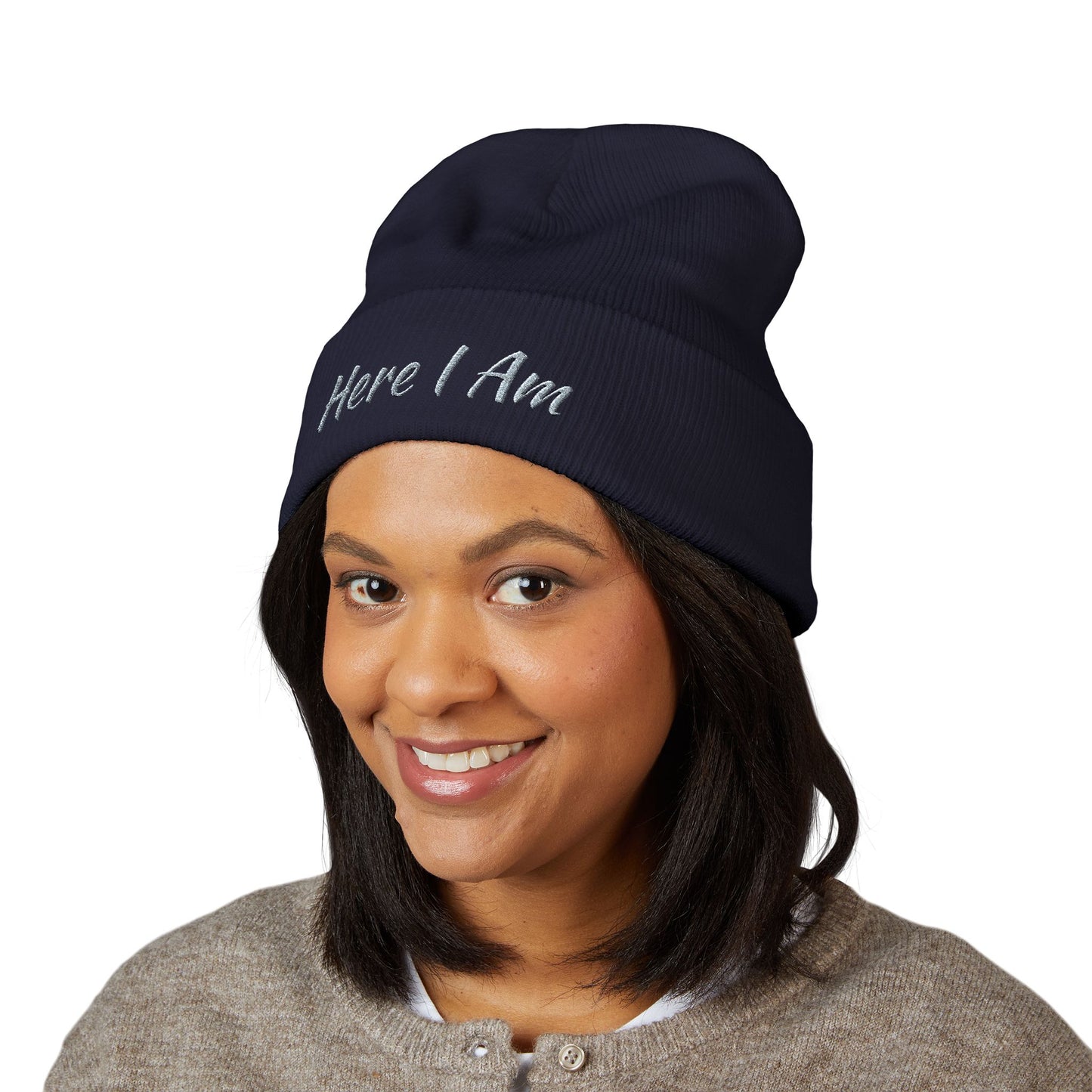 Here I Am Classic Cuffed Beanie (Embroidery)