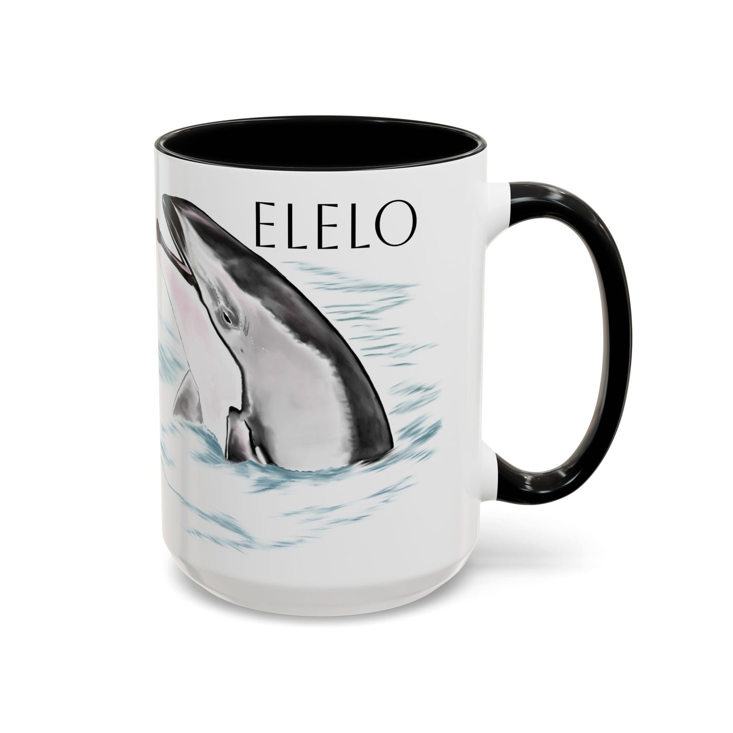 Pacific White Sided Dolphin Elelo Accent Coffee Mug 15oz