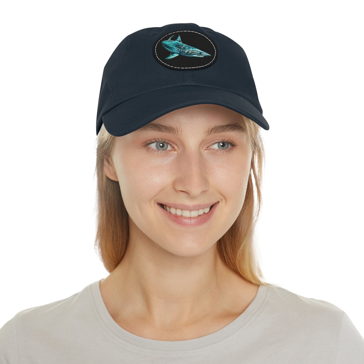 Mako Shark Hat with Leather Patch (Round)