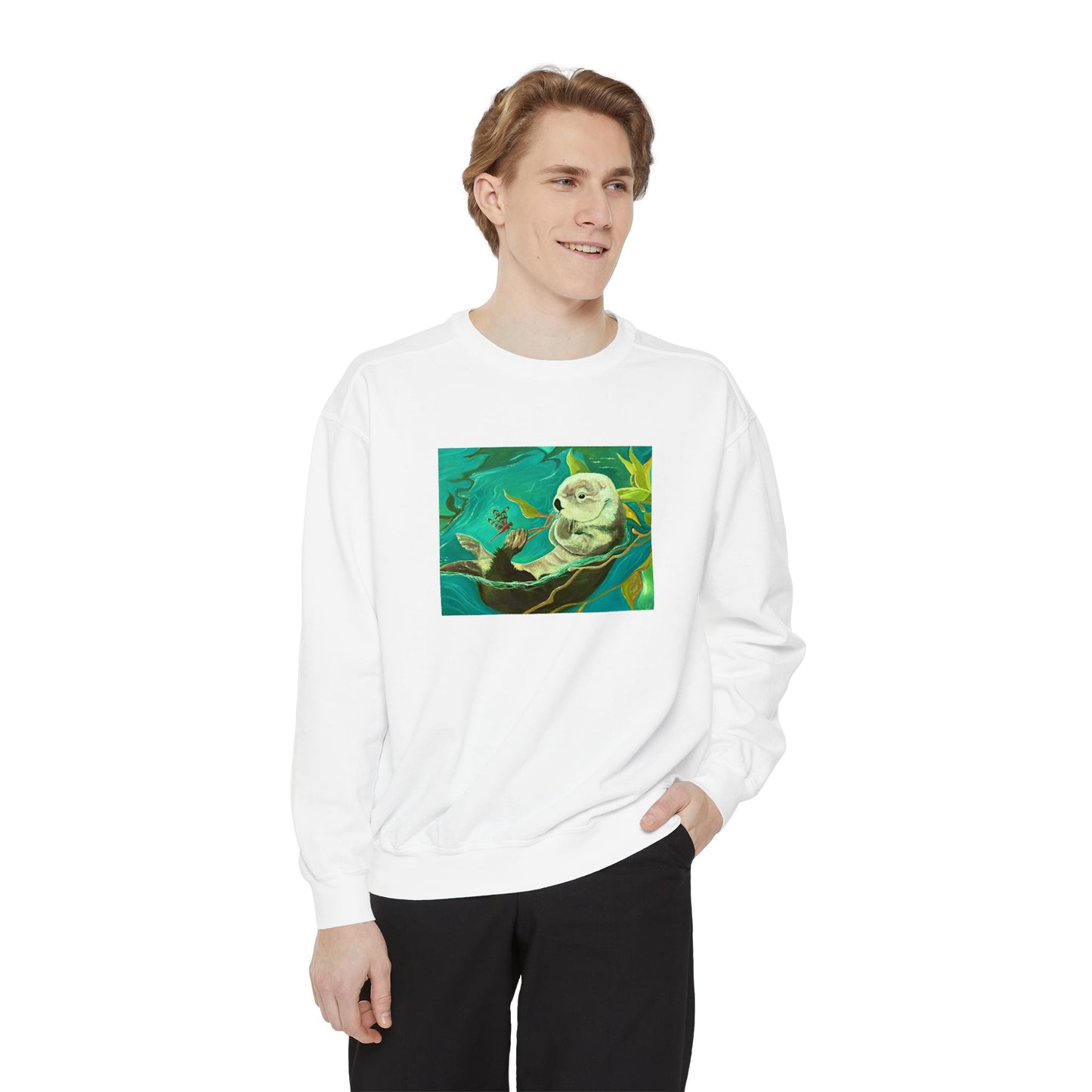 Sea Otter Unisex Garment-Dyed Sweatshirt