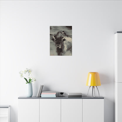 Idaho Sentinel Bison and Magpie Matte Canvas, Stretched, 0.75"