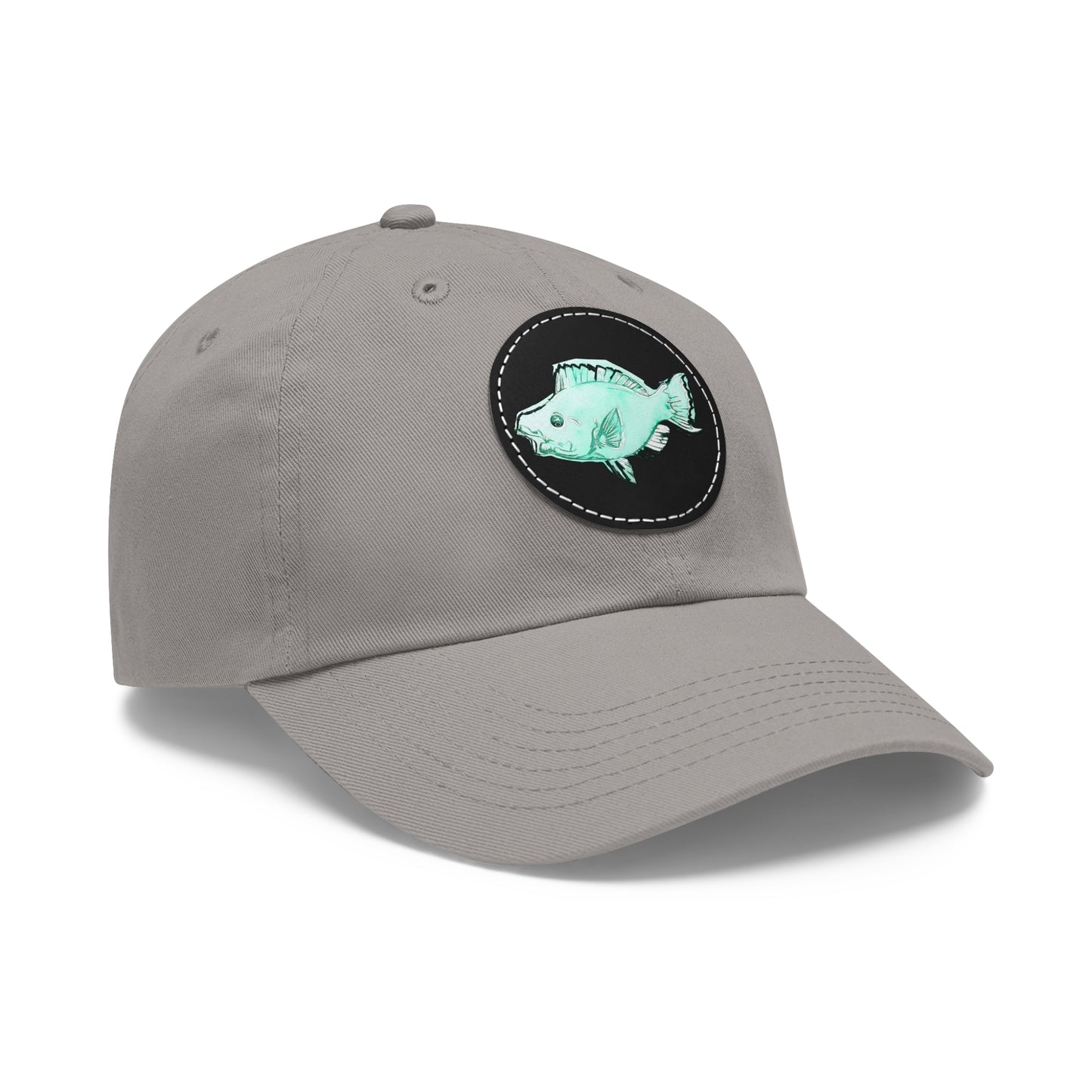 Blue Parrot Fish Hat with Leather Patch (Round)