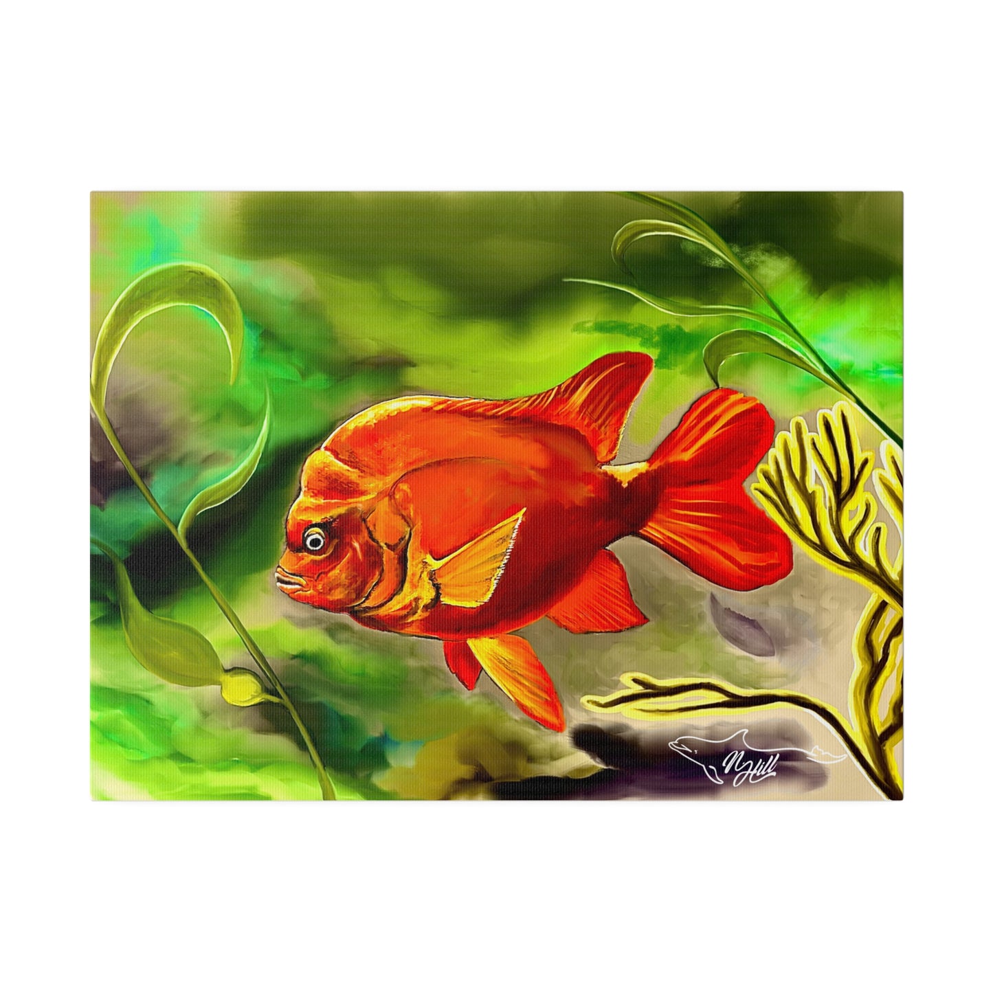 Garibaldi Damselfish Matte Canvas, Stretched, 0.75"