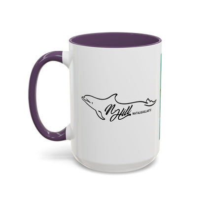Otter and Dragonfly Accent Coffee Mug, 11oz
