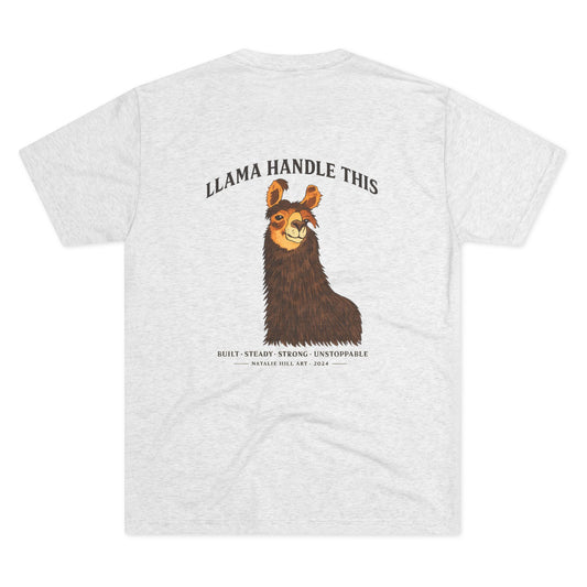 Llama Handle This back print Unisex Tri-Blend Crew Tee