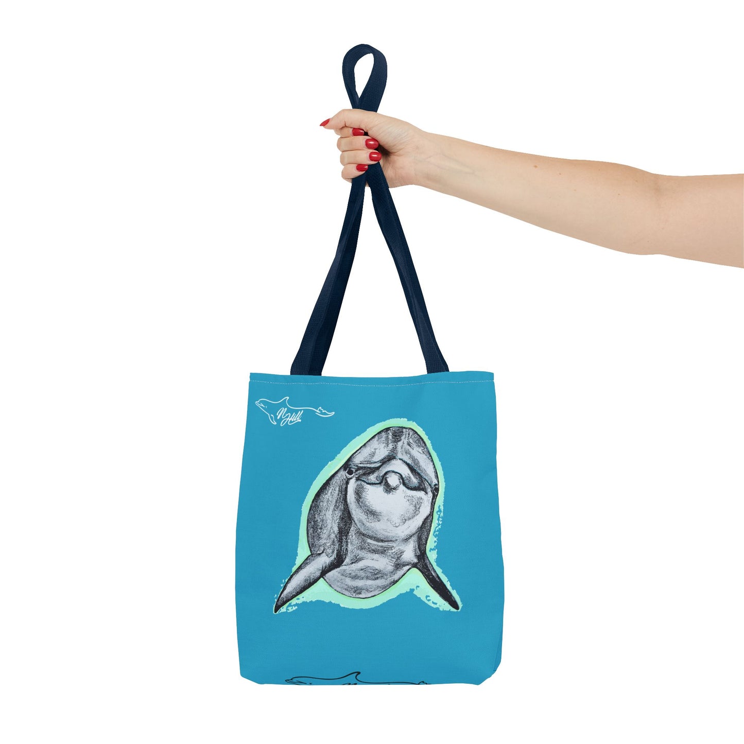 Curious Dolphin Tote Bag (AOP)