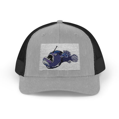 Angler Fish Embroidered Snapback Trucker Cap